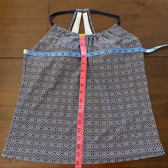 Kona Sol Racerback w/ Keyhole Blue Tankini Top - Picture 2 of 9